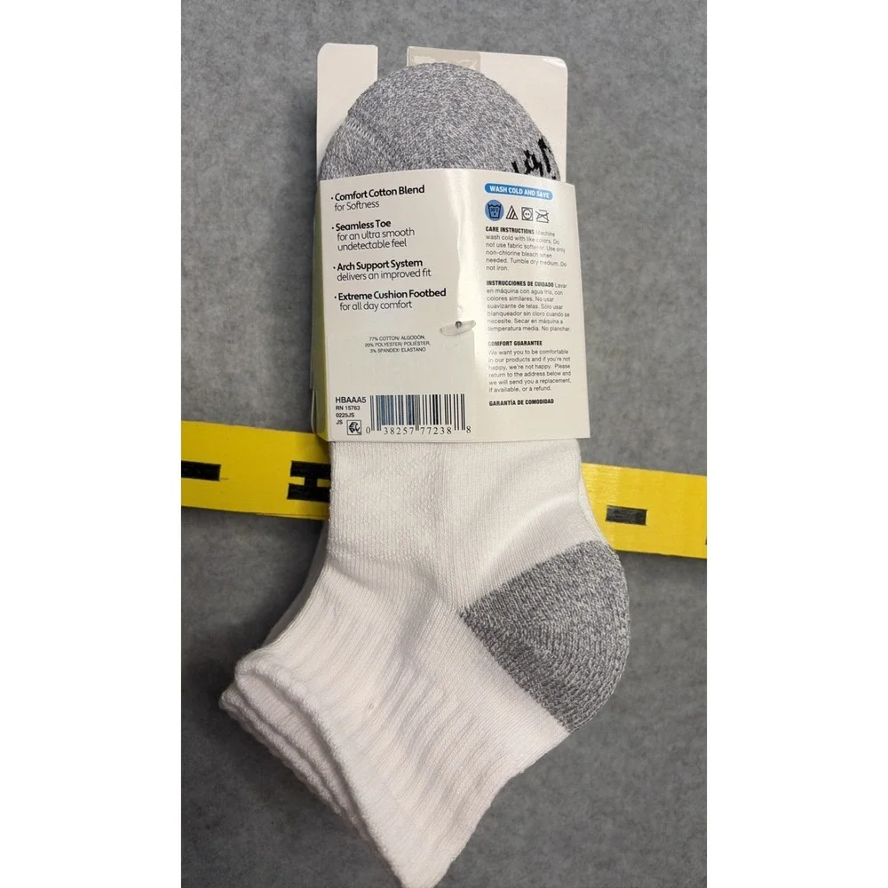 Hanes Boys' Absolute Active Crew Socks - 5 Pack, White L 3-9